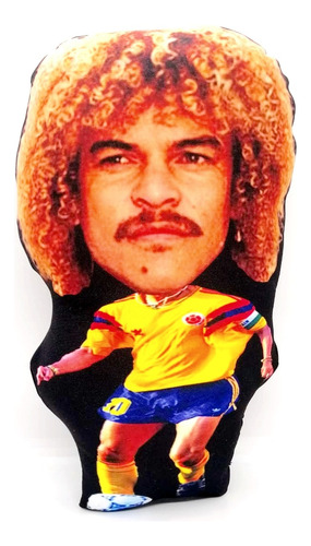 Cojin Mini Pibe Valderrama Seleccion Colombia 28 Cm