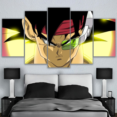 Set 5 Cuadros Canvas Bardock Face Dragon Ball Anime Arte