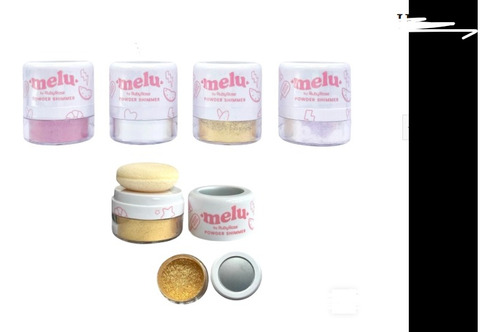 Polvo Iluminador Powder Shimmer Esponja Espejo Melu Rubyrose