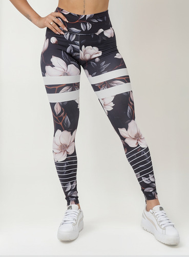 Calza Flow Negro Push Up Para Mujer - Stronger Fit