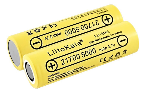 Kit 2 Un - Bateria Recarregável Liitokala 21700 5000mah