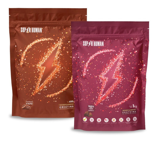 Creatina Café 450g + Proteína Chocolate 1 Kg Supr Human Pack