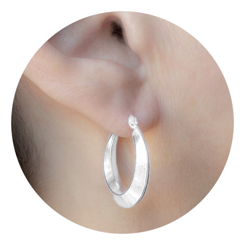 Aros Argollas Plata 925 Inflada Grandes Redondas (arg20053)