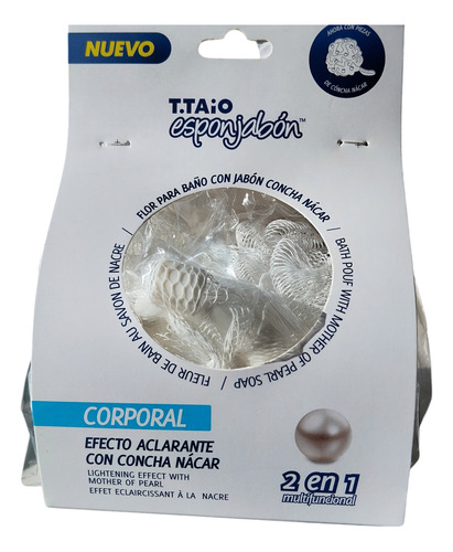 Esponjabón T.taio 2 En 1 Borla Y Jabón De Concha Nácar