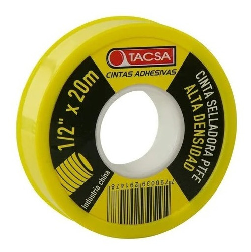 Cinta Tacsaflon Alta Densidad Plomería 1/2'' X 20m Ptfe