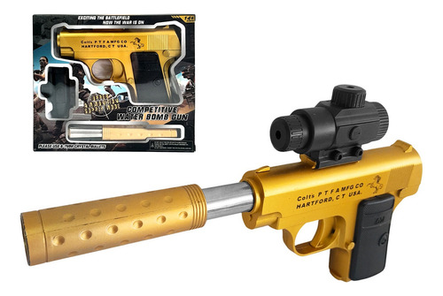Combo Pistola Lanza Hidrogel Tiro Blanco Electrónico - 90017 Dorado