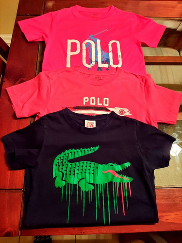 03 Poleras Niño Talla 10 - Lacoste - Polo Rl