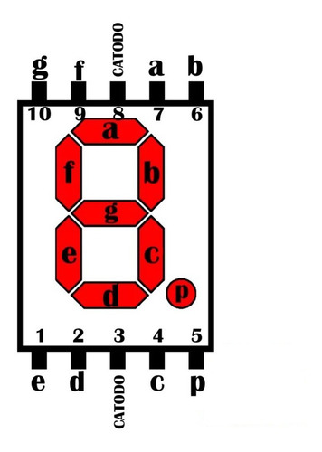 Display De 7 Segmentos Cátodo Común De 0.56´´ 19x12.5mm