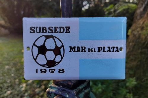 Cartel Enlozado Mundial Argentina 78 Subsede Mar Del Plata (Usado)