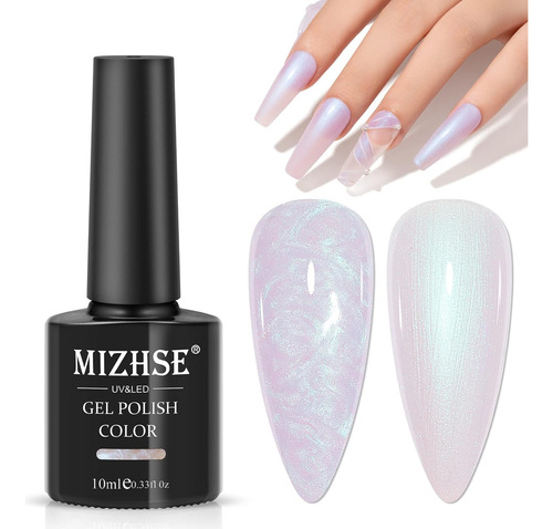 Esmalte De Uñas De Gel De Perla Mizhse, Dibujo De Brillo Gel