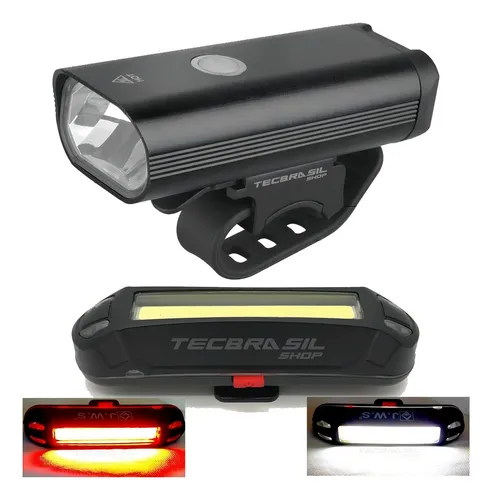 Kit Lanterna Bike LED TecBrasil K55 Frontal 400lm USB Impermeável