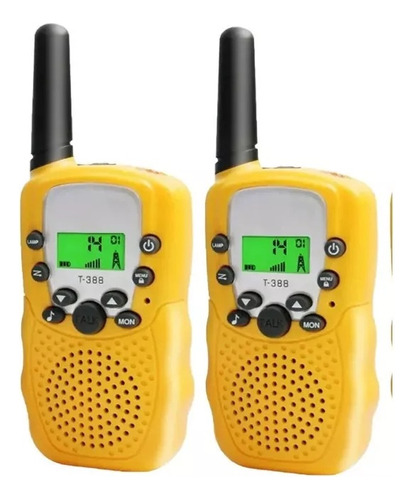 Set 2 Radio Walkie Talkie para crianças com faixa de 8 km, cor amarela