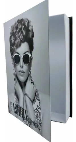 Juego de libros decorativos en forma de caja falsa, organizador, color negro