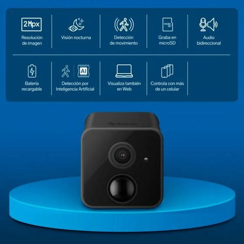 Mini Camara Wi-fi Fija Recargable 2mpx Negro