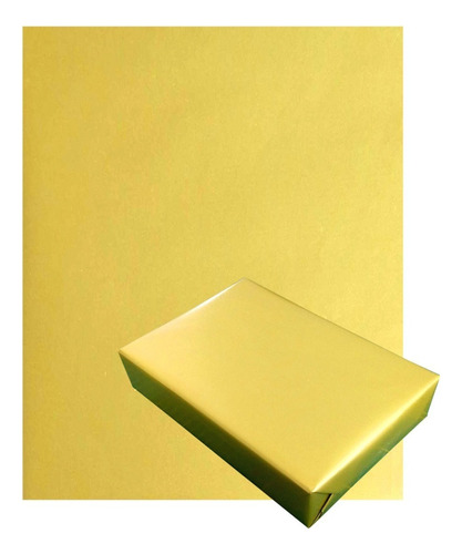 Papel De Presente Bobina Couche 40cmx100m - Cores Lisas Cor Dourado