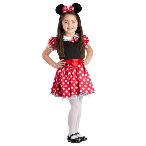 Disfraz Para Niña Minnie Mouse Talla S 4-6 Halloween 