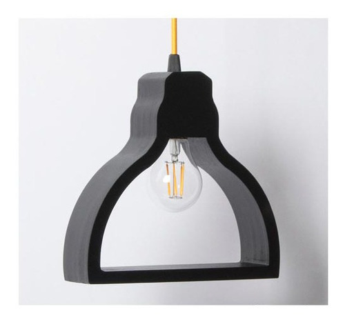 Pendente Lustre Preta Semi-círculo - Carambola Cor Preto 110V/220V