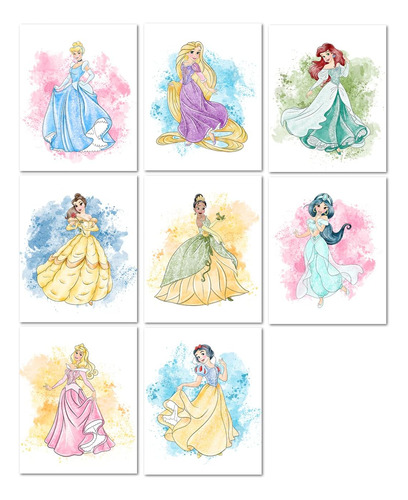 Nistio® Pósteres Artísticos De Pared De Princesas De Disney,