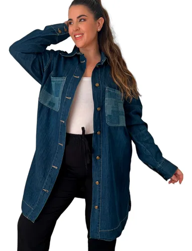 Camisa de jean mujer talle grande new arrivals