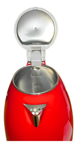 Jarra Elétrica 220v 1.8l Inox Cedros Ced-2022 Chaleira Cor Vermelho 1500w Aquecedor De Água Bule Automático Aço Inoxidável Base Rotatória Café
