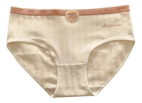 Calzoncillos De Algodón Para Mujer, Tejido A Media Cintura,