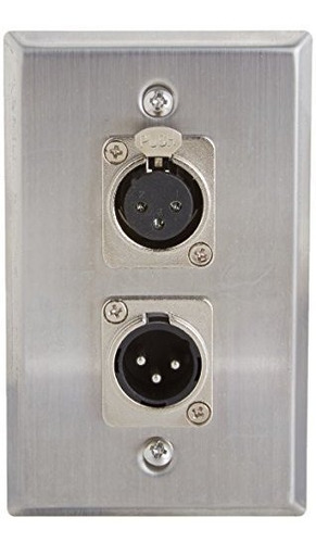 Placa De Pared De Acero Inoxidable Para Conectores Xlr