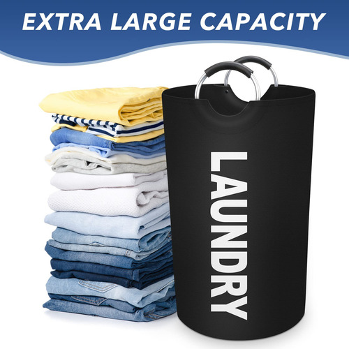 Gran Cesta Lavandería Plegable 90l Impermeable Asas Aluminio
