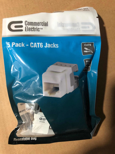 4 Conectores Keystone Jack Rj45 Cat6 Blanco Para Redes