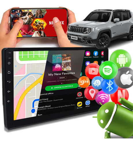 Multimídia Renegade 2015 A 2021 Android Wifi Quadcore Gps Bt