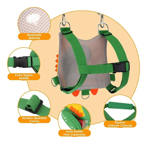 Correa Para Niños Pequeños + Correa De Muñeca Antipérdida, Correa Para Caminar De 8.2 Pies, Correa De Seguridad Para Niños, Niñas, Bebés Y Niños (verde)