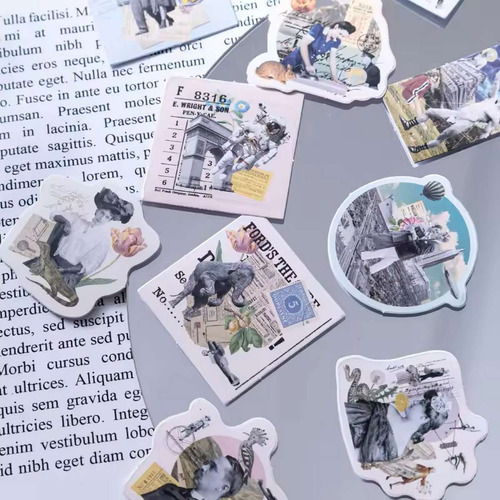 46 Stickers Cajita Old Dream Collage Journaling Scrapbooking