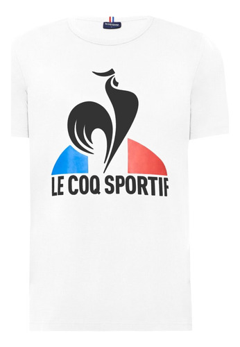 Remera Le Coq Sportif Sport Logo Tee Blanco Negro Hombre