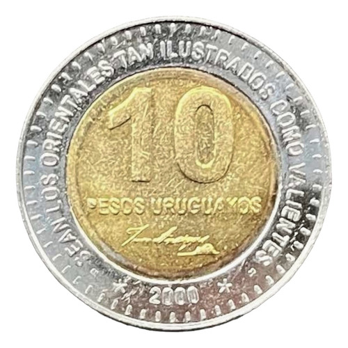 Uruguay - 10 Pesos - 2000 - Bimetálica - Km #121 - Artigas 