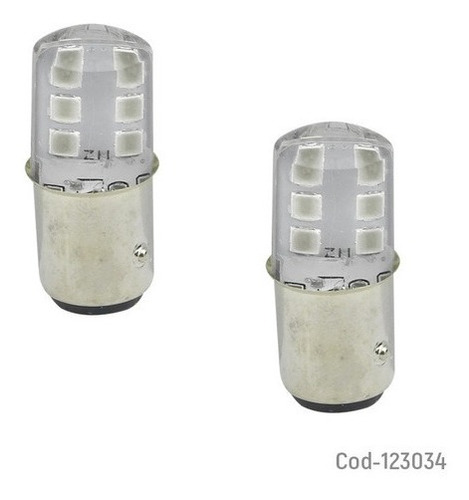 X2 Ampolletas De 12 Led Y 2 Contactos 24volt Luz Blanca Fija