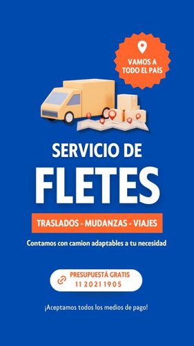 Fletes , Mudanza, Repartos Zona Sur ,oeste ,noerte