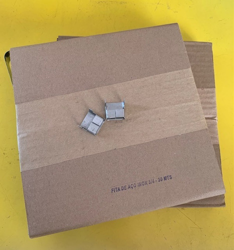 Fita De Aço Inox 19 X 30 Metros Kit 10 Rolos E 100 Selos