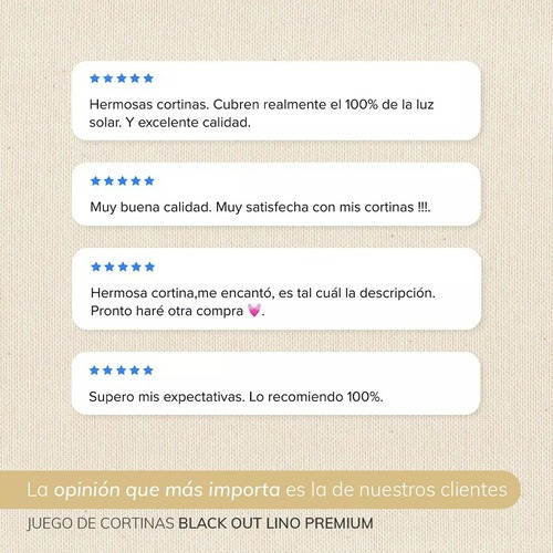 Juego De Cortinas Blackout Textil - Bloquea 80/90% -230 Alto Beige