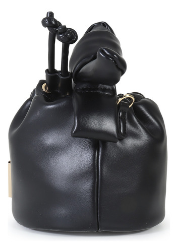 Bolsa Bucket Para Mujer Cloe Con Jareta Color Negro