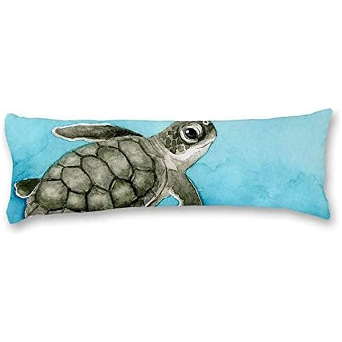 Funda Almohada Corporal Tortuga Marina De Agua Color Az...