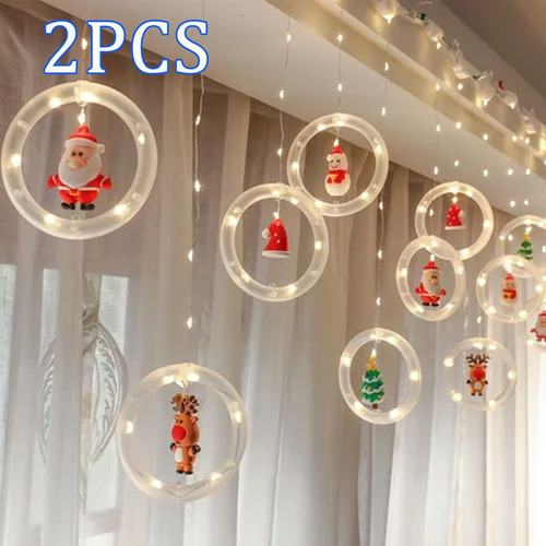 2*navideñas De Ventana 3d Novedad Luces Colgantes Navidad