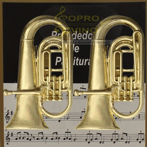 Prendedor Partitura Hinário Clipet Bombardino Tuba Paganini