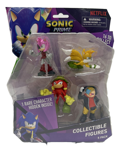 5 Pack Figuras Sonic Prime Coleccionables