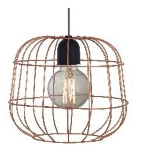 Lampara Colgante Vintage 1 Luz Jaula Globo Cobre 26c Moderno