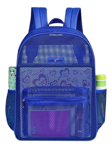 Mochila de malla, mochila transparente, bolsa de viaje, color Laz Blue