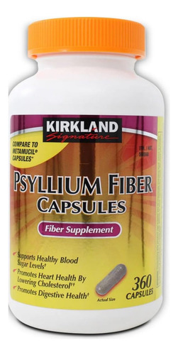 Kirkland Fibra De Psyllium Con 360 Cápsulas Sabor Sin Sabor