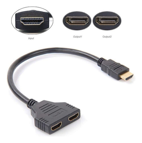 Adaptador Hdmi 1080p Macho A 2 Hembra Double Output