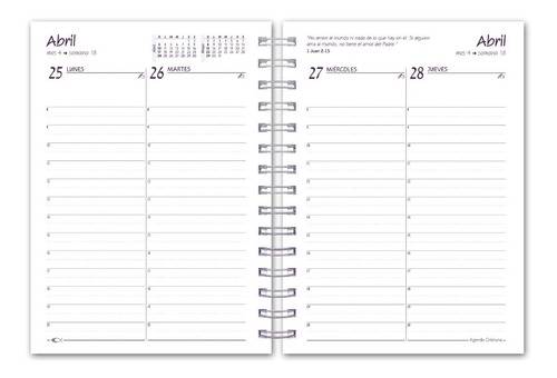 Imagen 4 de 5 de Agenda Cristiana 2022 - Tapa Dura Línea 1050 - 15cm X 20cm