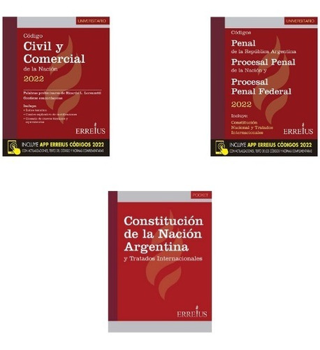 Imagen 1 de 4 de Constitucion + Código Penal Y Proc. Penal + Código Civil Y C