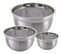 Comprar Set X3 Bowls Ensaladeras Acero Inoxidable Plateado