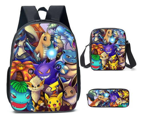 Conjunto De Mochila Escolar De Tres Piezas Charizard B